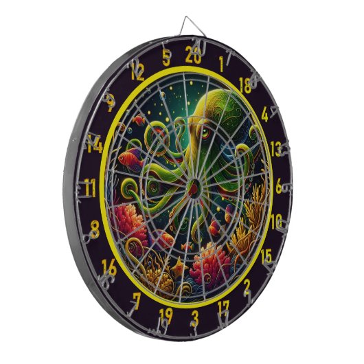 Crimson Wave Octopus Dartboard Dartscheibe (Vorderseite Links)