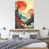 Crimson Waves Leinwanddruck (Insitu (Schlafzimmer))