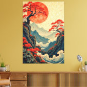 Crimson Waves Leinwanddruck (Insitu (Wohnzimmer))