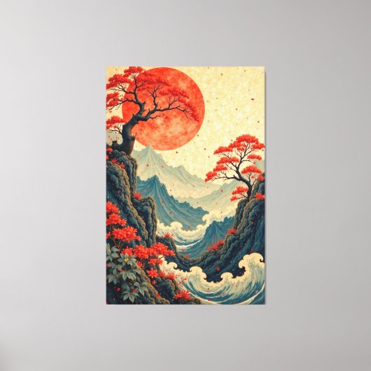 Crimson Waves Leinwanddruck (Vorderseite)