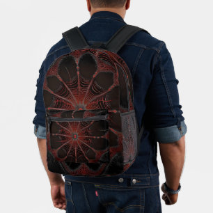 Crimson Web: Fraktal-Tanz mit der Redback Spider Bedruckter Rucksack