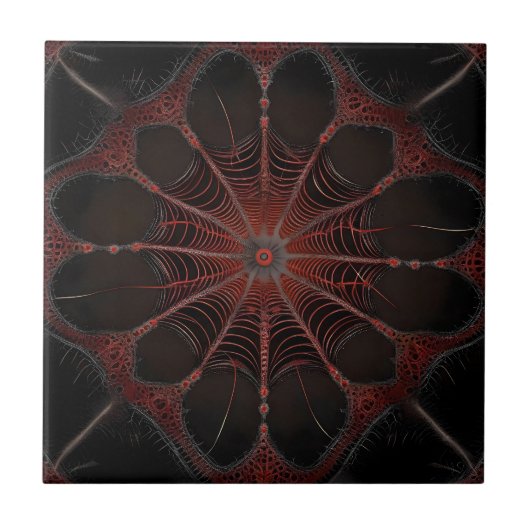 Crimson Web: Fraktal-Tanz mit der Redback Spider Fliese (Vorderseite)