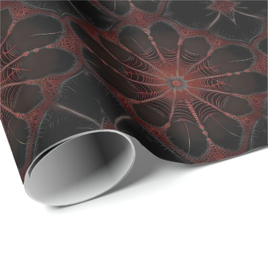Crimson Web: Fraktal-Tanz mit der Redback Spider Geschenkpapier (Rolleneckpunkt)