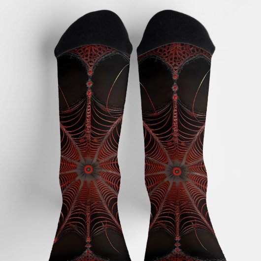 Crimson Web: Fraktal-Tanz mit der Redback Spider Socken (Oben)