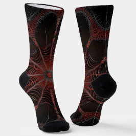 Crimson Web: Fraktal-Tanz mit der Redback Spider Socken