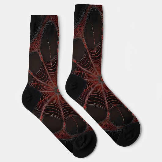 Crimson Web: Fraktal-Tanz mit der Redback Spider Socken (Rechts)