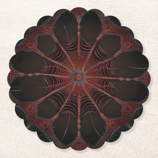 Crimson Web: Fraktal-Tanz mit der Redback Spider Untersetzer (Vorderseite)