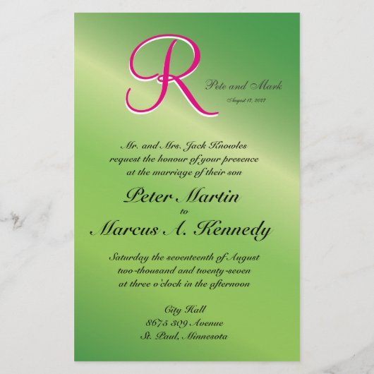 Crimson Wedding Monogram (Rückseite)