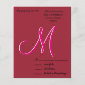 Crimson Wedding Monogram Value Budget Red Fabulous (Rückseite)
