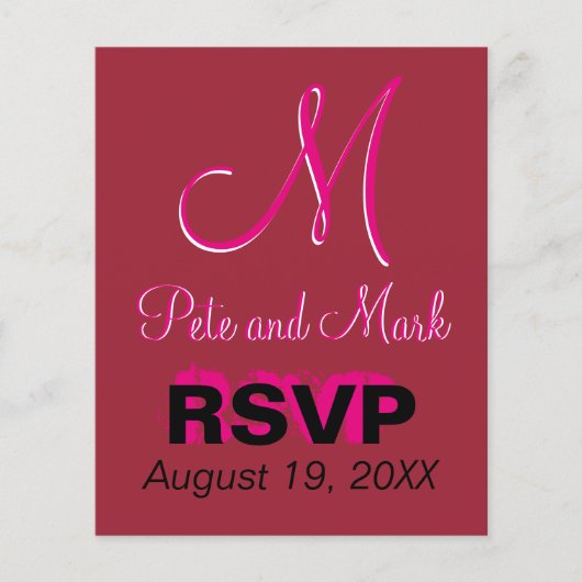 Crimson Wedding Monogram Value Budget Red Fabulous (Vorderseite)