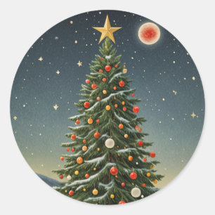 Crimson Weihnachten Runder Aufkleber