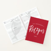 Crimson White Brush Script Rezept Notizblock (Innenseite)