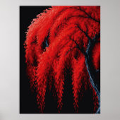Crimson Willow – Mixed-Media-Baumgemälde Poster (Vorne)