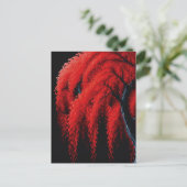 Crimson Willow – Mixed-Media-Baumgemälde Postkarte (Stehend Vorderseite)