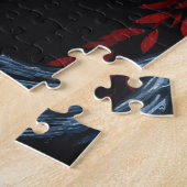 Crimson Willow – Mixed-Media-Baumgemälde Puzzle (Seite)