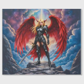 Crimson Wing – Fallen Angel Warrior.  Geschenkpapier (Flach)