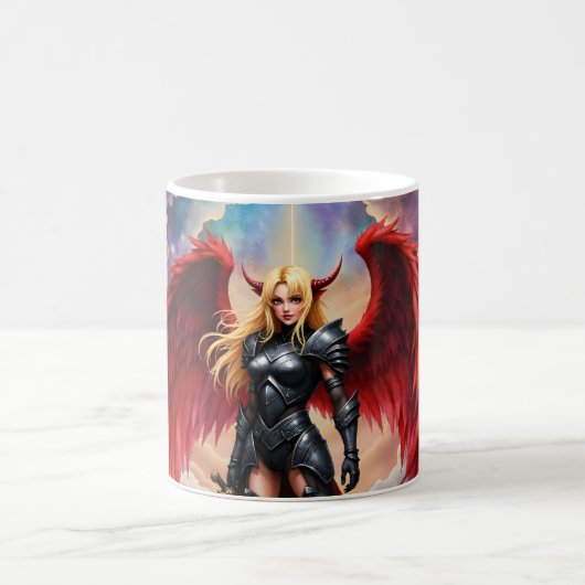 Crimson Wing – gefallene Engelskriegerin. Kaffeetasse (Mittel)