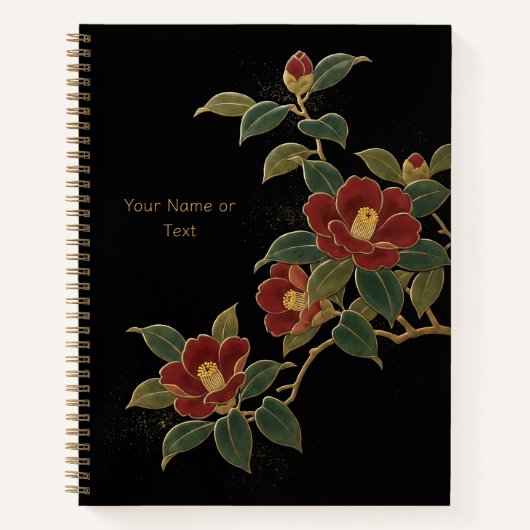 Crimson Winter: The Maki-e Style Tsubaki & Gold Notizblock (Vorderseite)