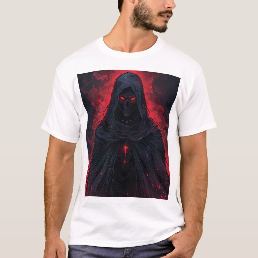 Crimson Wraith – Dunkler gotischer Sensenmann Fant T-Shirt (Vorderseite)