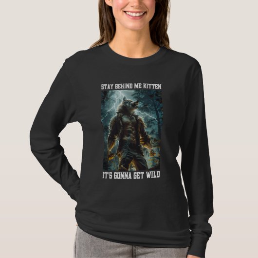 Cringy Werewolf Kitten Wolf Meme Cringe Alpha T-Shirt (Vorderseite)