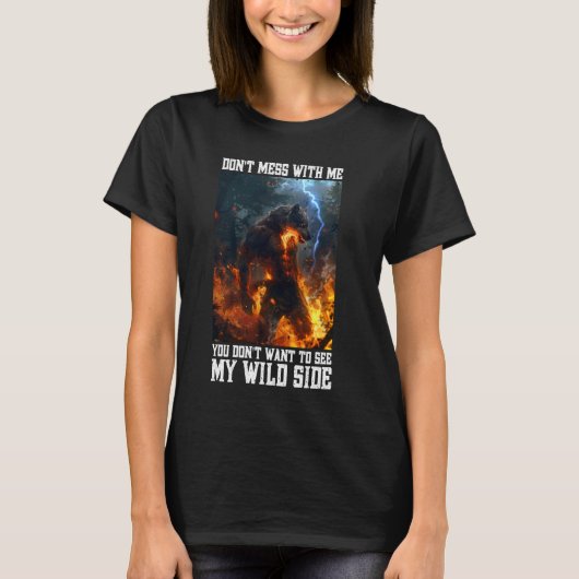 Cringy Werewolf warnend Wolf Meme Cringe Alpha Wol T-Shirt (Vorderseite)
