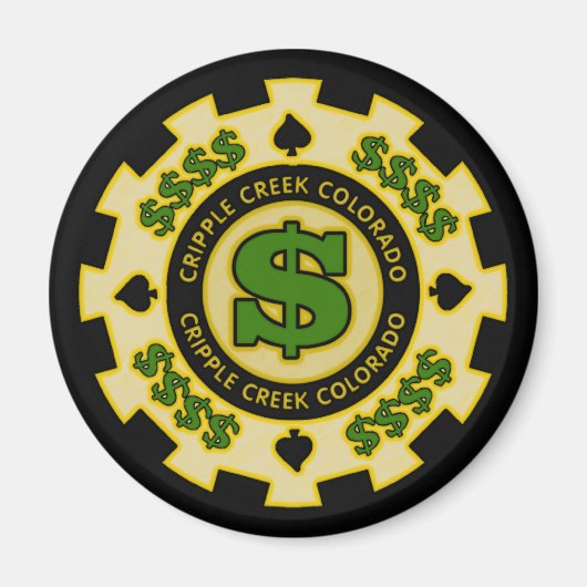 Cripple Creek Colorado Poker Chip Magnet (Vorne)