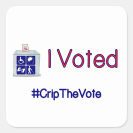 #CripTheVote I STIMMTE Aufkleber (quadratisch) kle