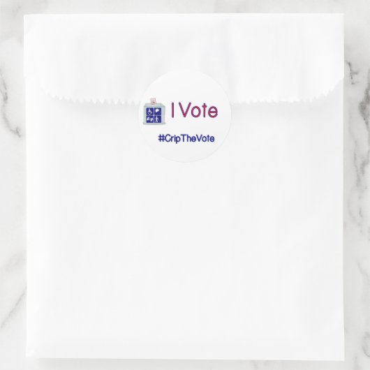 #CripTheVote I VOTE Aufkleber (rund) (Tasche)