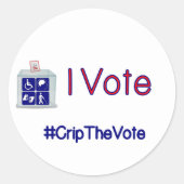 #CripTheVote I VOTE Aufkleber (rund) (Vorderseite)