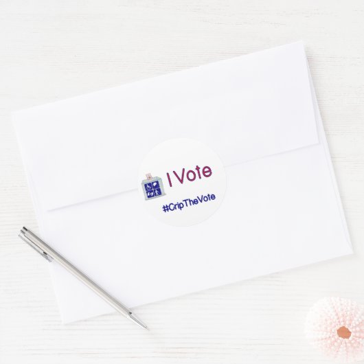 #CripTheVote I VOTE Aufkleber (rund) (Umschlag)