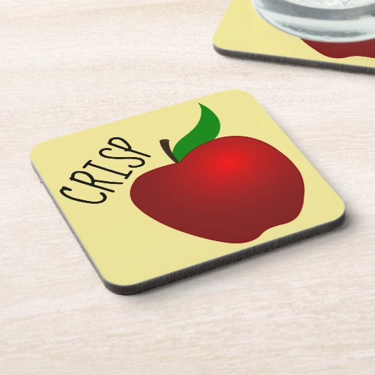 Crisp-Apple-Plastik-Untersetzer mit Korkrücken Getränkeuntersetzer (Linke Seite)