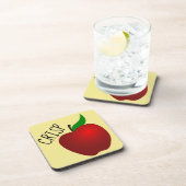 Crisp-Apple-Plastik-Untersetzer mit Korkrücken Getränkeuntersetzer (Rechte Seite)