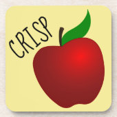 Crisp-Apple-Plastik-Untersetzer mit Korkrücken Getränkeuntersetzer (Vorderseite)
