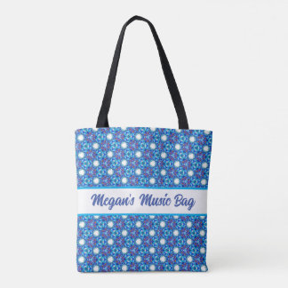 Crisp-blue Kaleidoskop-Muster. Tasche von höchster