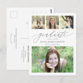 Crisp Collage Editable Color Abschluss Postcard Postkarte (Vorne/Hinten)