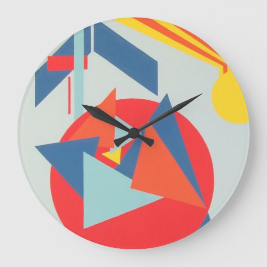 Crisp Contemporary of Blue and Orange Wall Clock Große Wanduhr (Vorderseite)