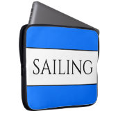 Crisp Modern White Bold Blue Trim SEGELN Streifen Laptopschutzhülle (Vorne Rechts)