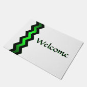 Crisp Moderner Grüner Akzent Willkommen Fußmatte (Schrägansicht)