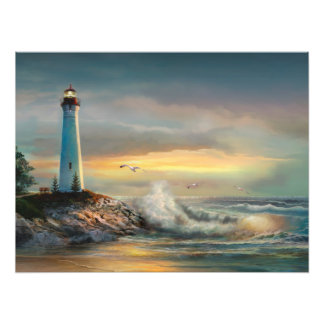 Crisp Point Leuchtturmkunstdruck Fotodruck