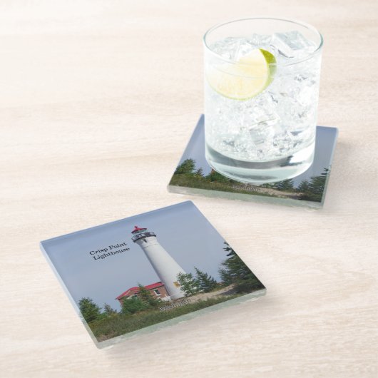 Crisp Point Lighthouse Untersetzer (Schrägansicht)