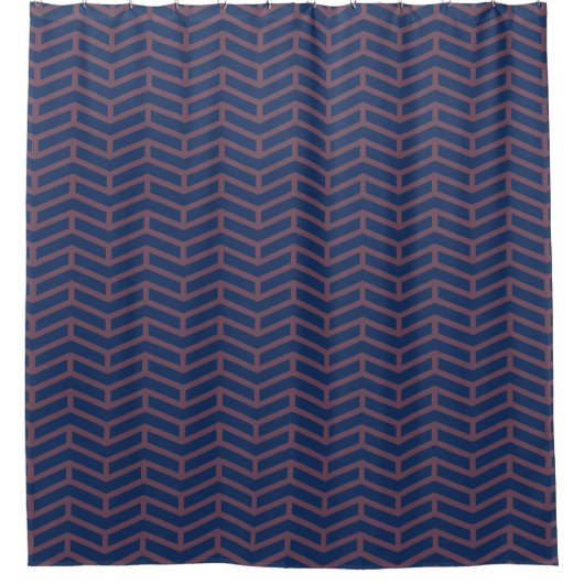 Crisp Sharp Gegen Pfeile Zickzack blaues Rosa Duschvorhang (Vorderseite)