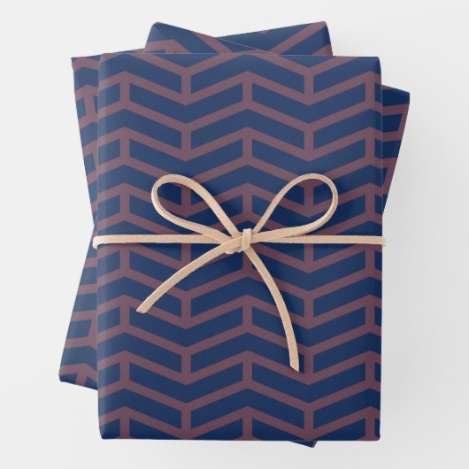 Crisp Sharp Gegen Pfeile Zickzack blaues Rosa Geschenkpapier Set (Beispiel)