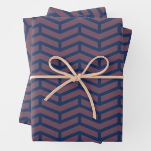 Crisp Sharp Gegen Pfeile Zickzack rosa Blau Geschenkpapier Set
