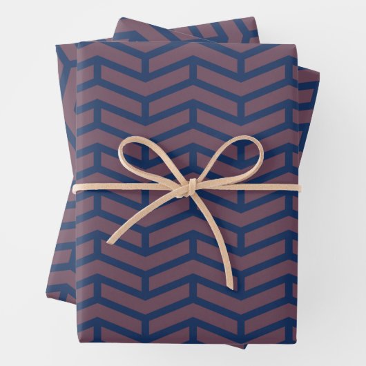 Crisp Sharp Gegen Pfeile Zickzack rosa Blau Geschenkpapier Set (Beispiel)