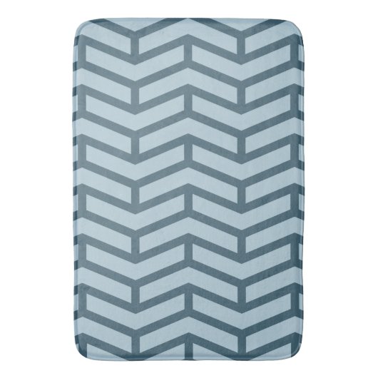 Crisp Sharp Gegen Pfeile Zickzack zwei Tone-Blues Badematte (Vorderseite Vertikal)