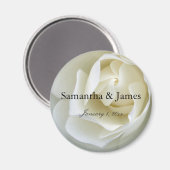 Crisp White Rose Magnet (Vorderseite/Rückseite)