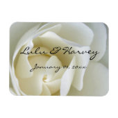 Crisp White Rose Magnet (Horizontal)