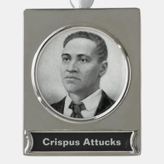 Crispus Attucks: Märtyrer der amerikanischen Revol Banner-Ornament Silber (Vorderseite)