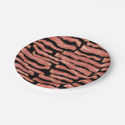 Crispy Bacon Gemustert Pappteller (Schrägansicht)