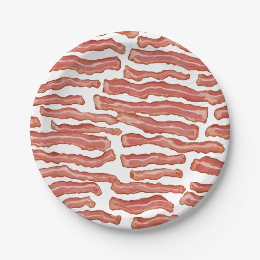 Crispy Bacon Gemustert Pappteller (Vorderseite)